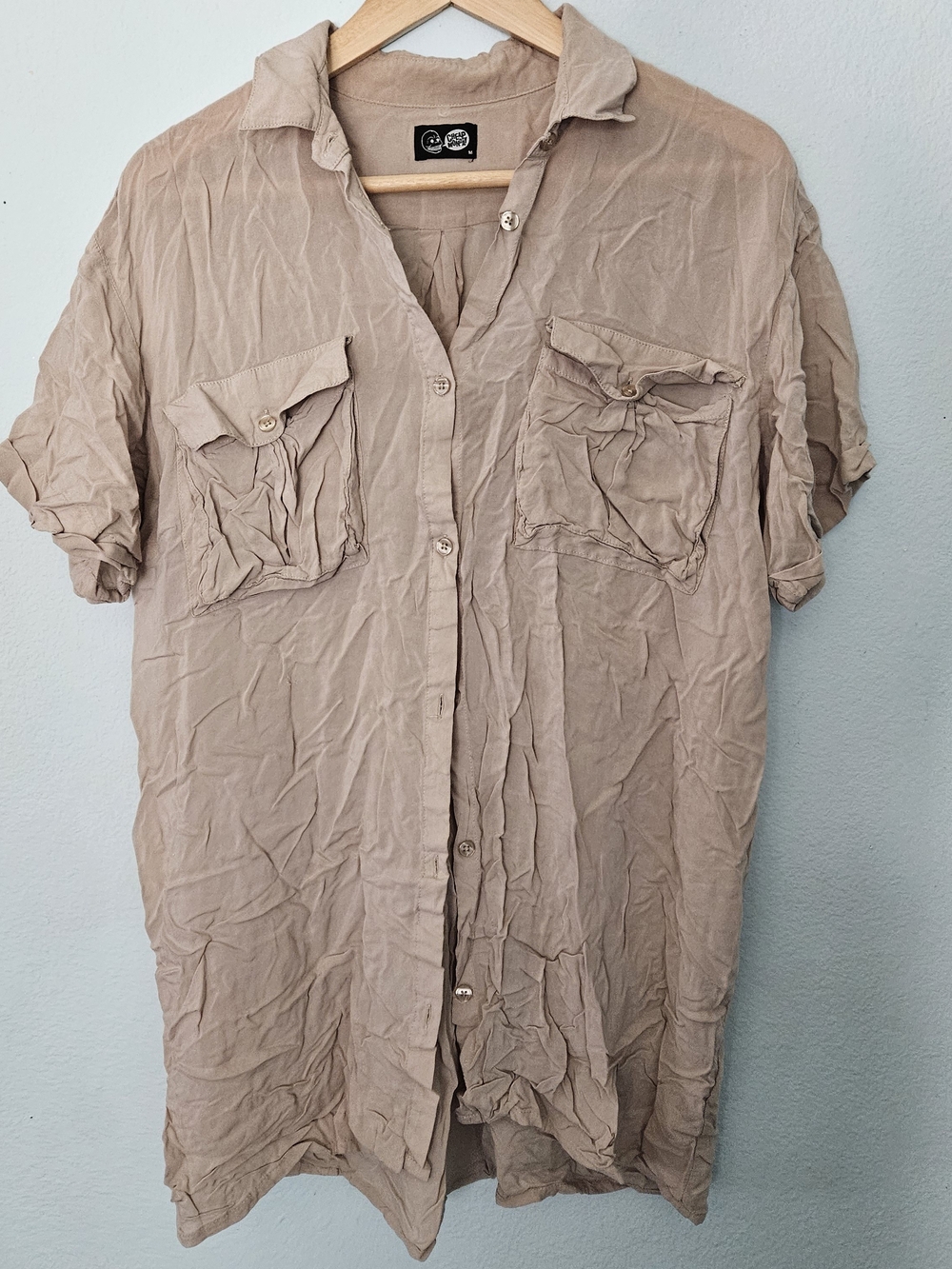 Cheap Monday Pale Beige Button-Up Shirt Dress